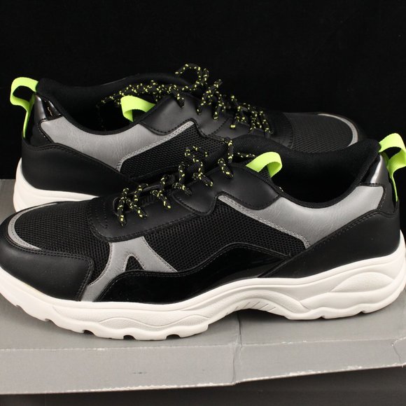 KINGSIDE Geoffrey Lace Up Round Toe Sneaker Shoes black/grey Men Size 12 M - Picture 4 of 12